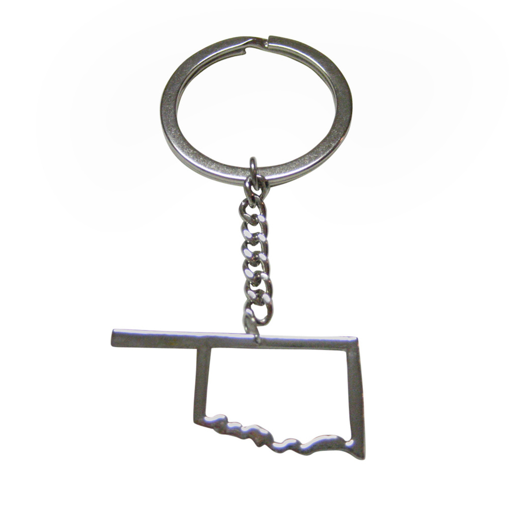 Oklahoma State Map Outline Keychain - image 1
